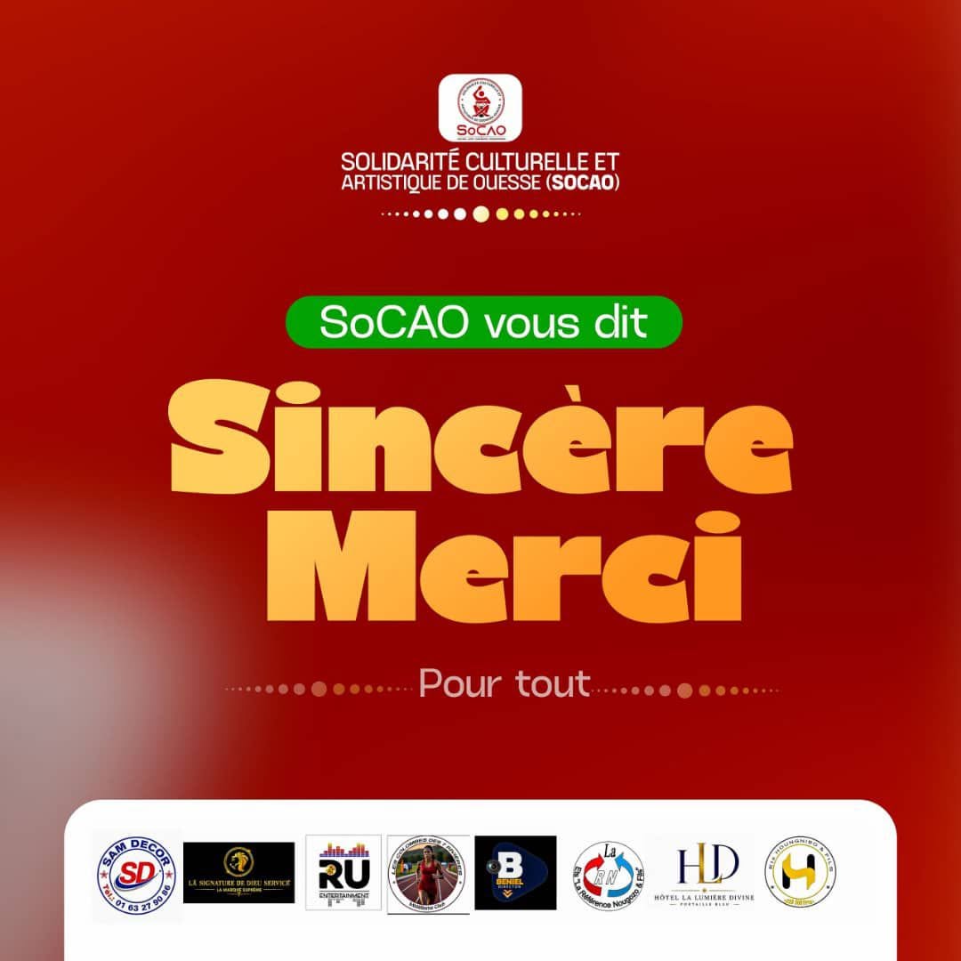 Affiche officielle de remerciements aux donateurs et partenaires