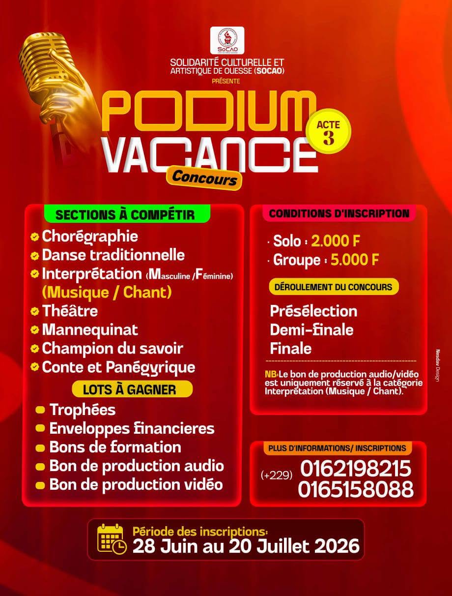 Affiche officielle Podium Vacances Acte 3