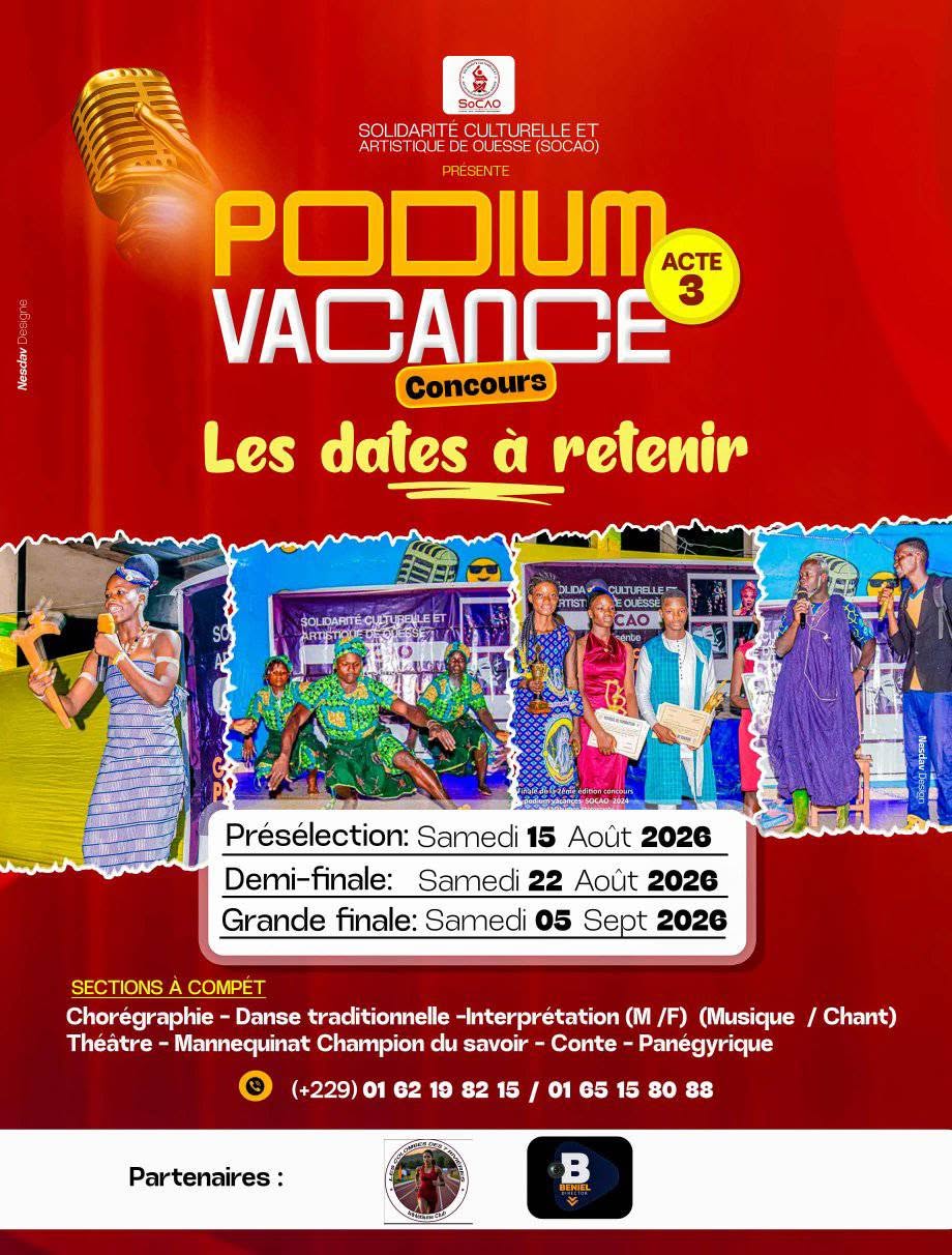 Affiche des dates et étapes du calendrier SoCAO